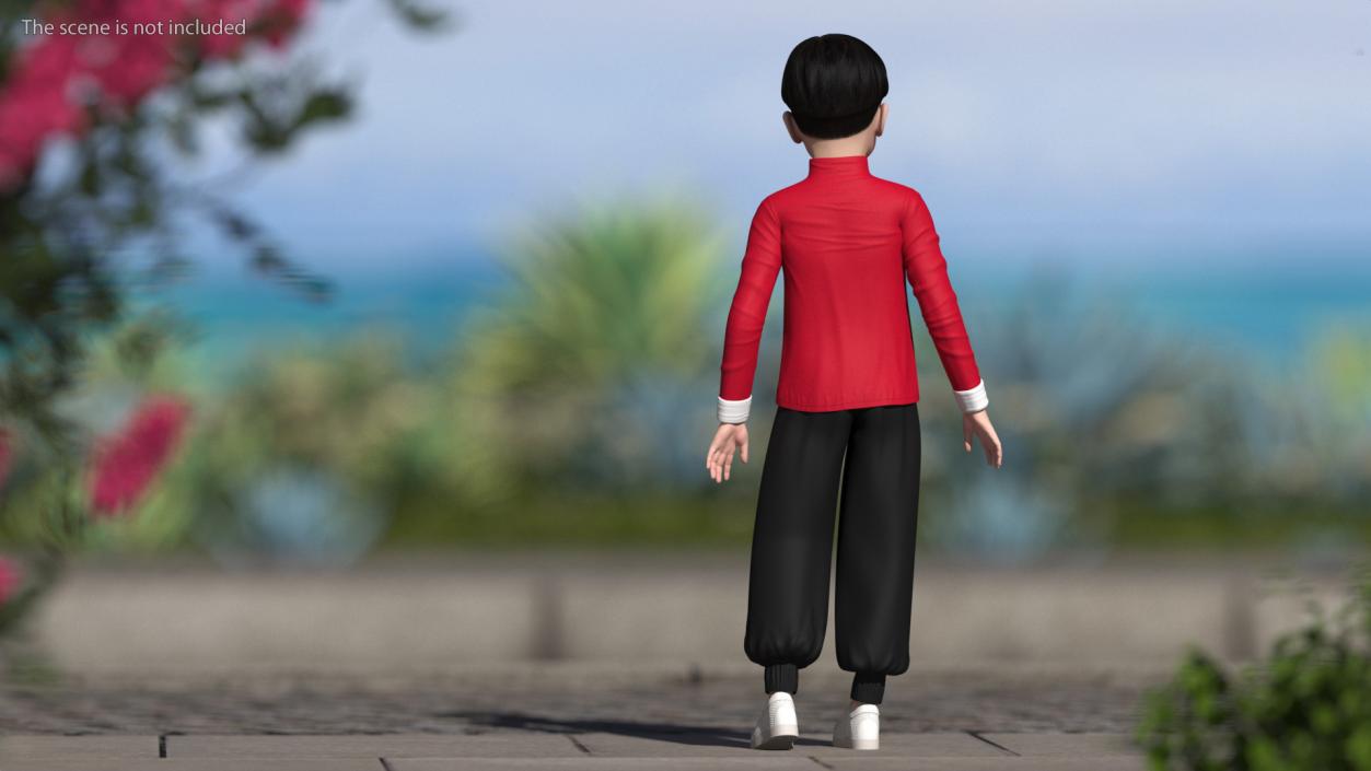 Rigged Asian Child Boys Collection 3D model