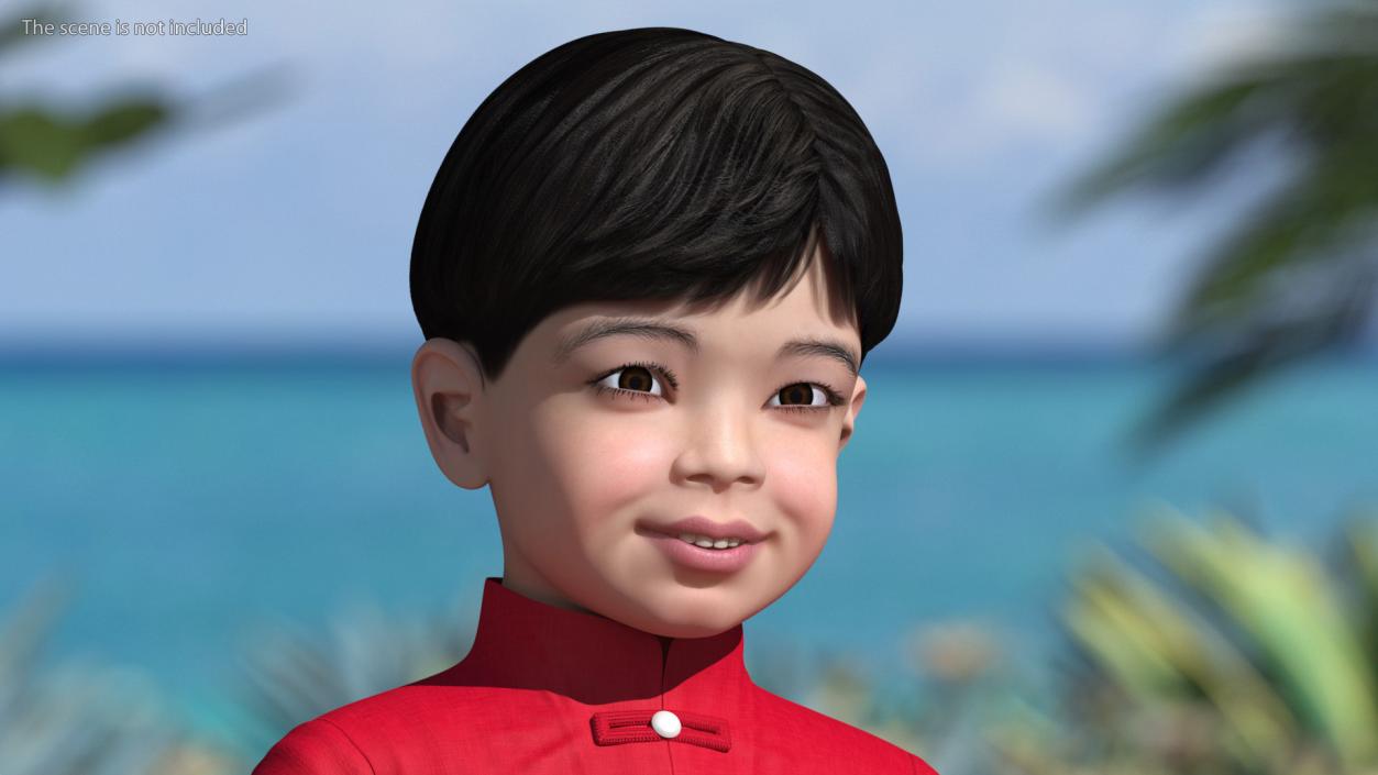 Rigged Asian Child Boys Collection 3D model