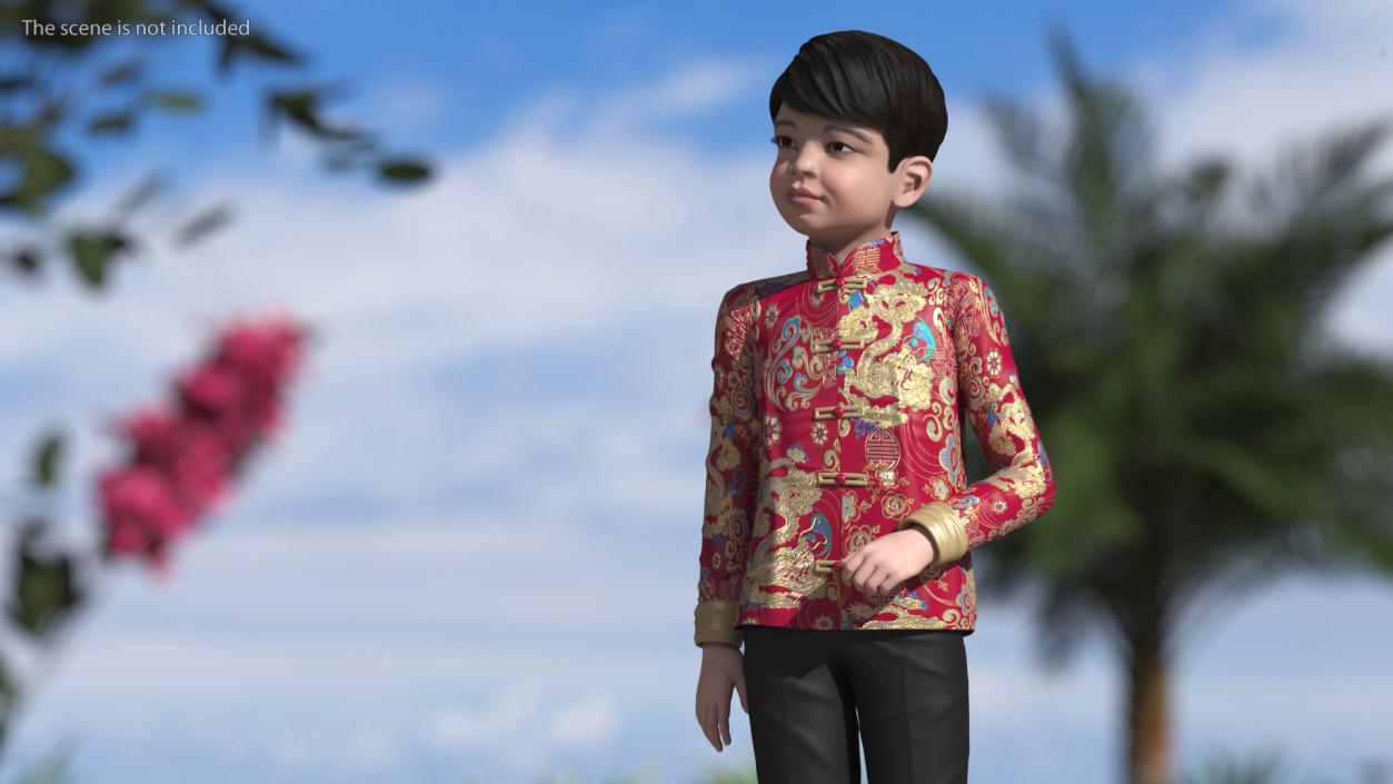 Rigged Asian Child Boys Collection 3D model