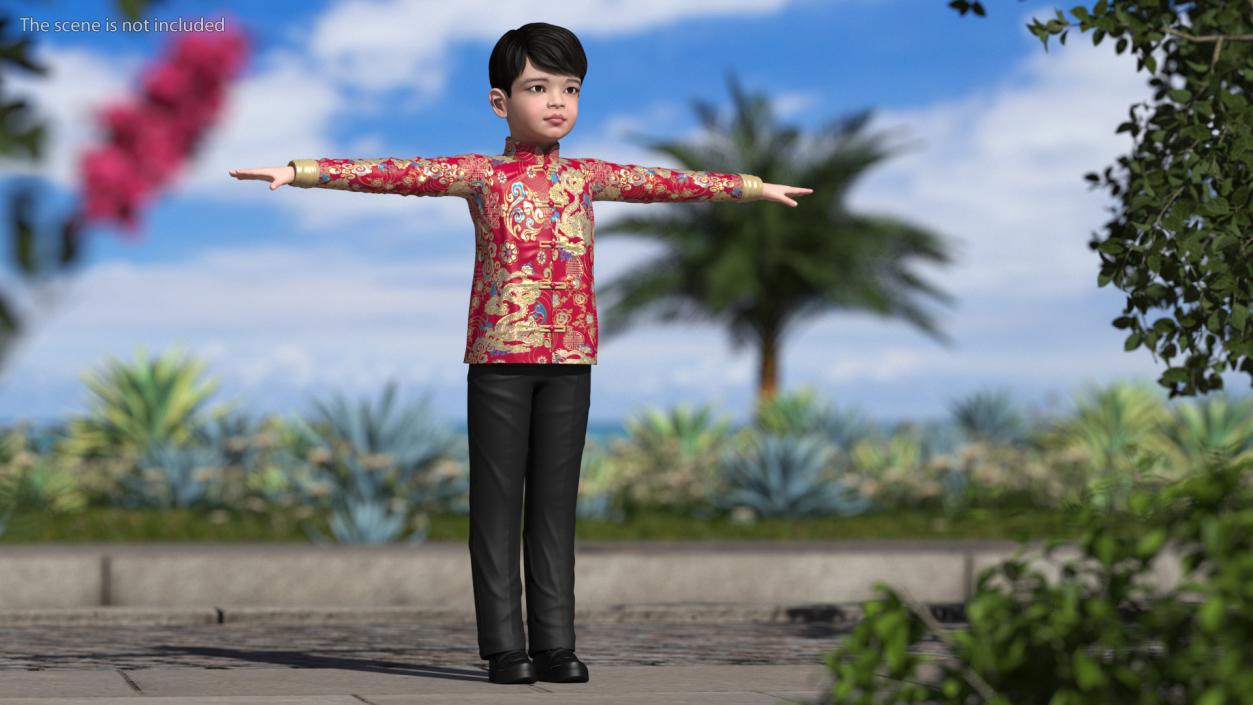 Rigged Asian Child Boys Collection 3D model