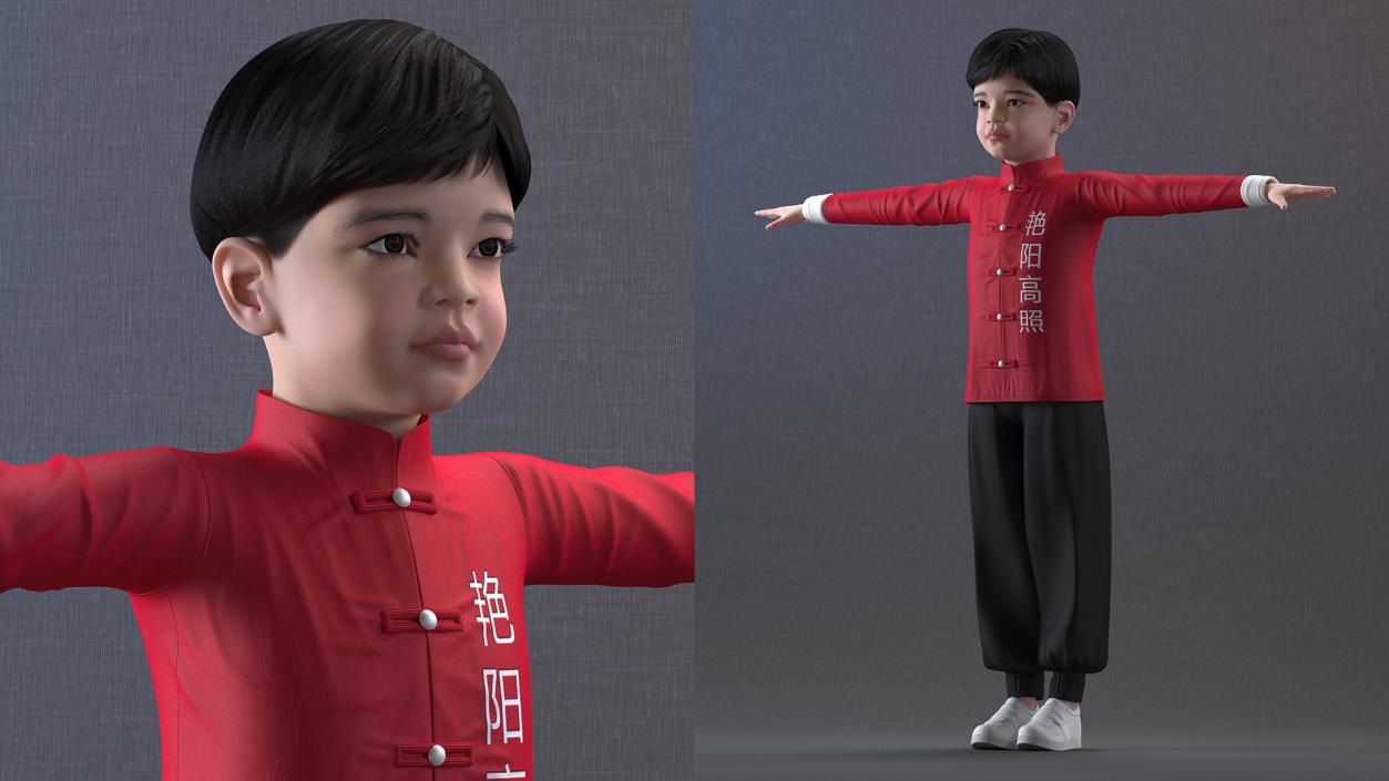 Rigged Asian Child Boys Collection 3D model