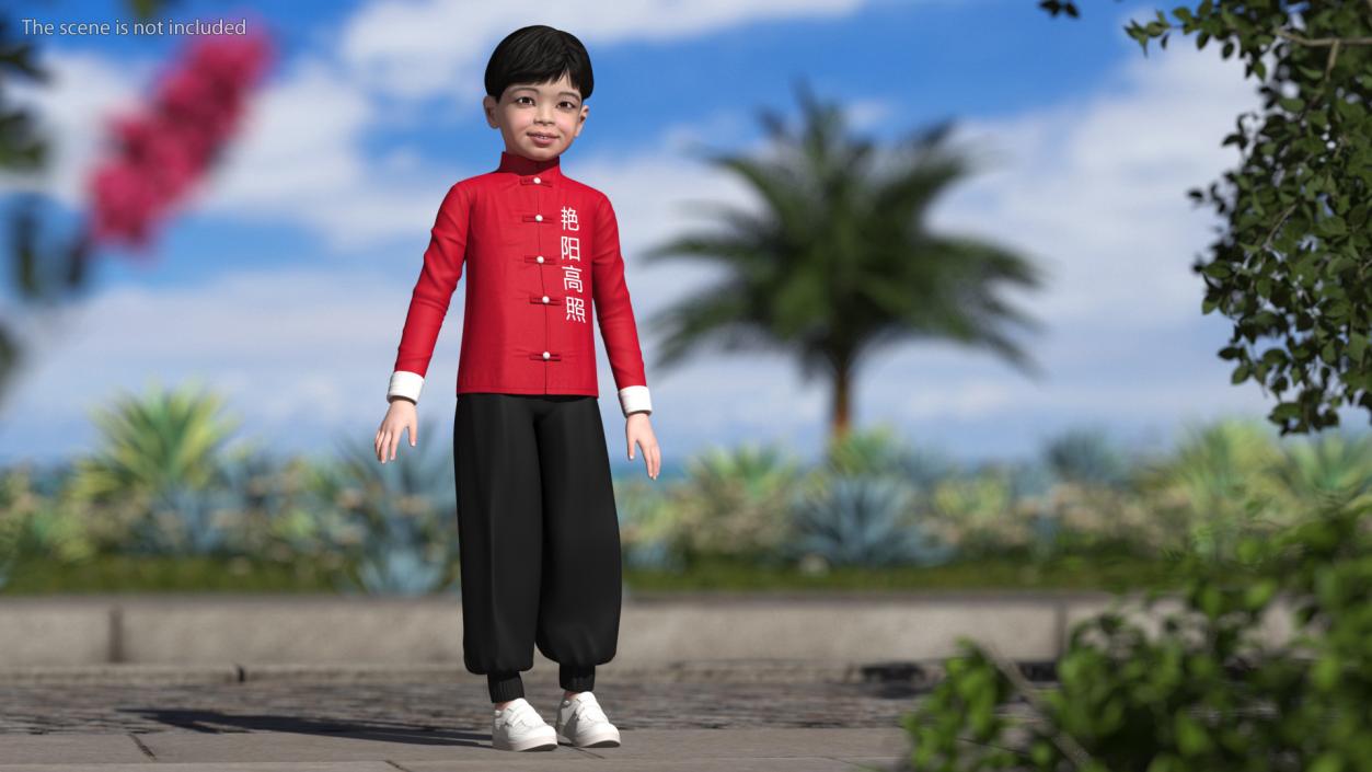 Rigged Asian Child Boys Collection 3D model