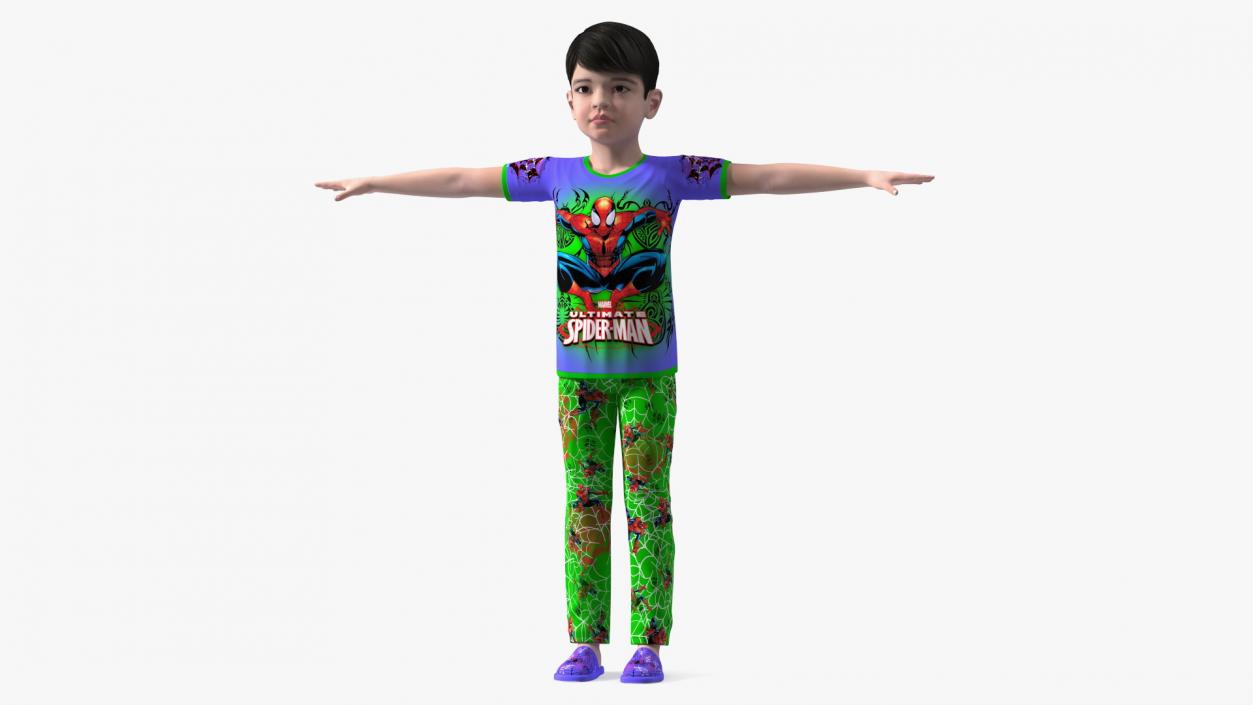 Rigged Asian Child Boys Collection 3D model