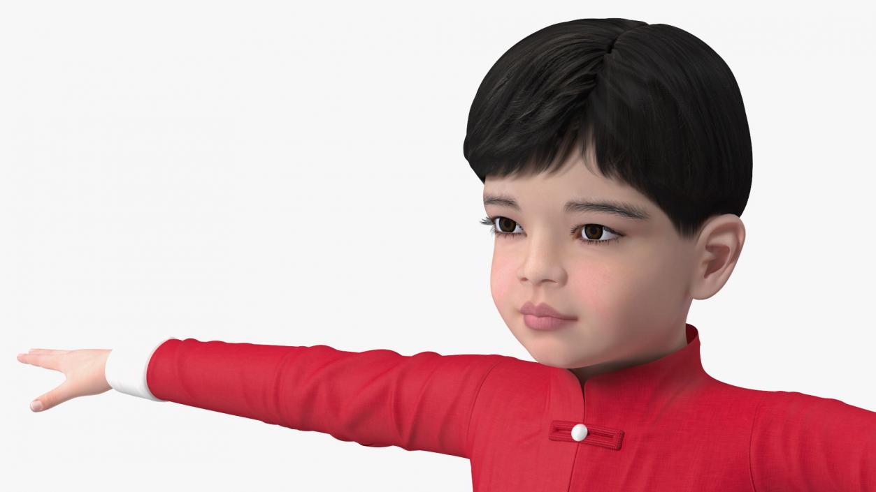 Rigged Asian Child Boys Collection 3D model