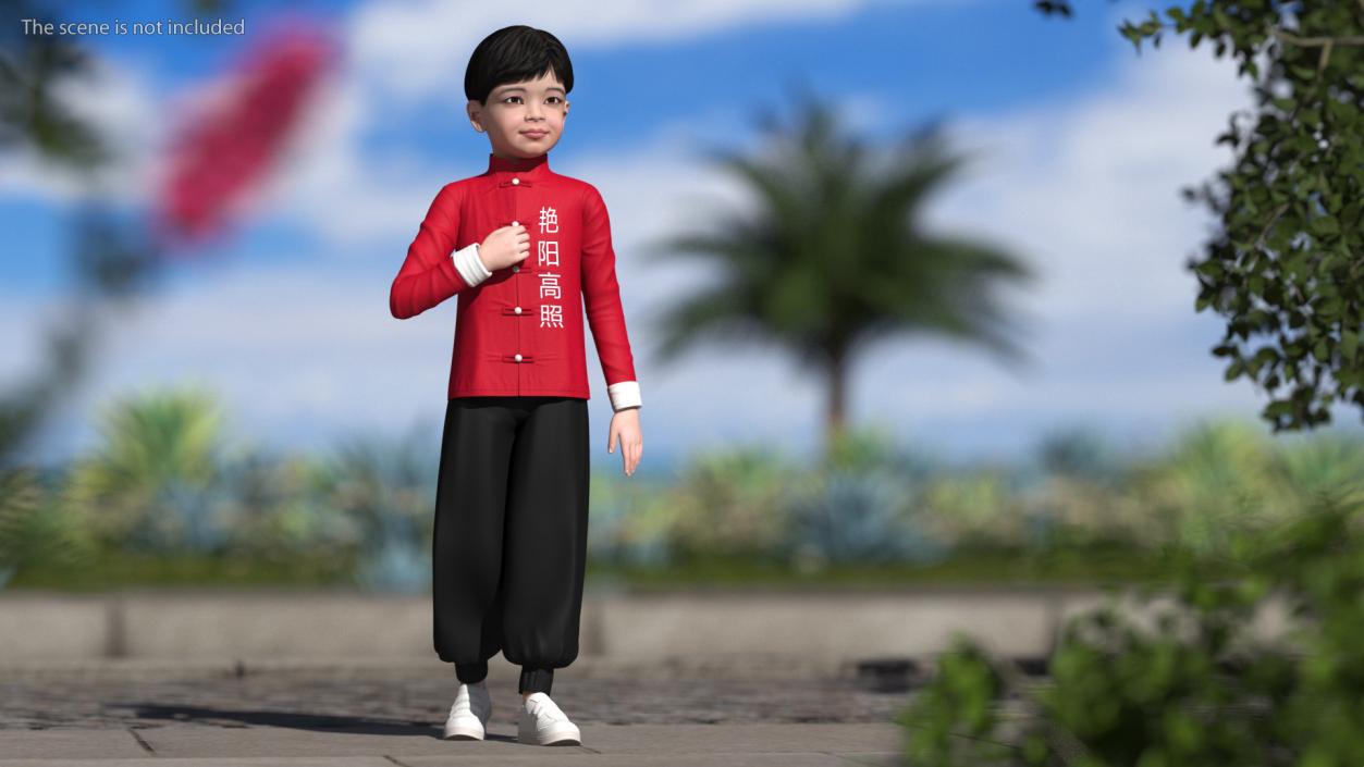 Rigged Asian Child Boys Collection 3D model