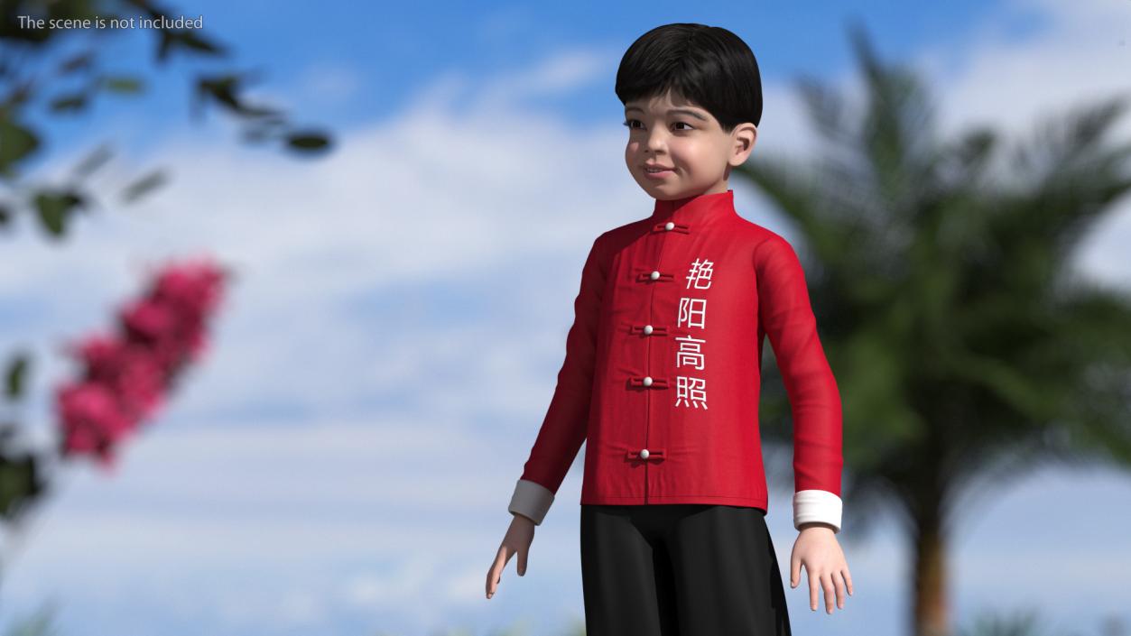 Rigged Asian Child Boys Collection 3D model