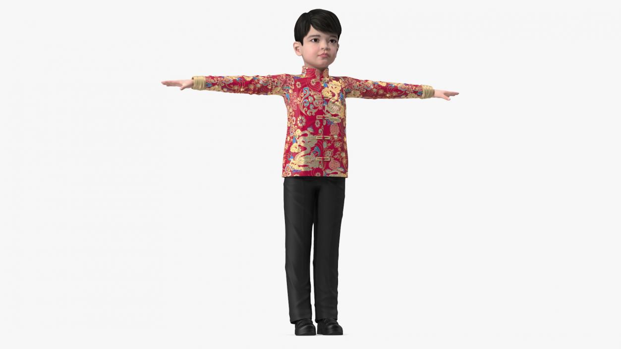 Rigged Asian Child Boys Collection 3D model