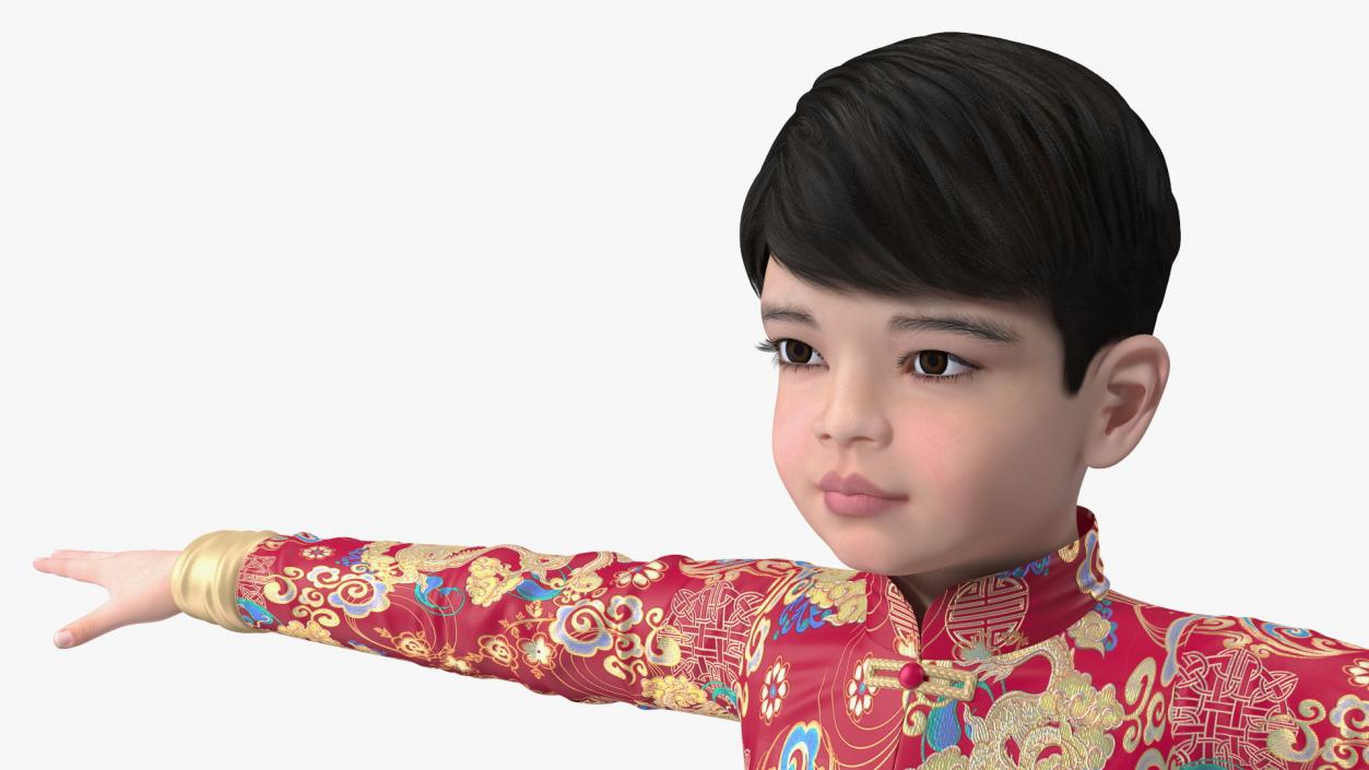 Rigged Asian Child Boys Collection 3D model