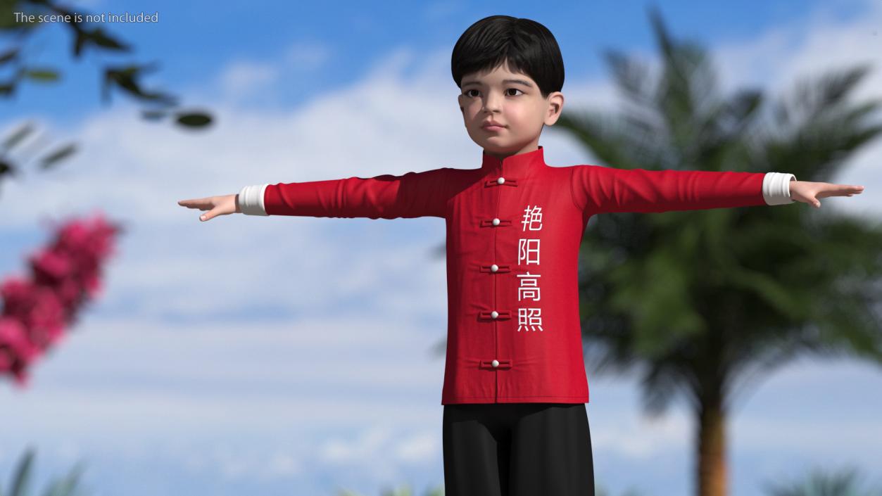 Rigged Asian Child Boys Collection 3D model