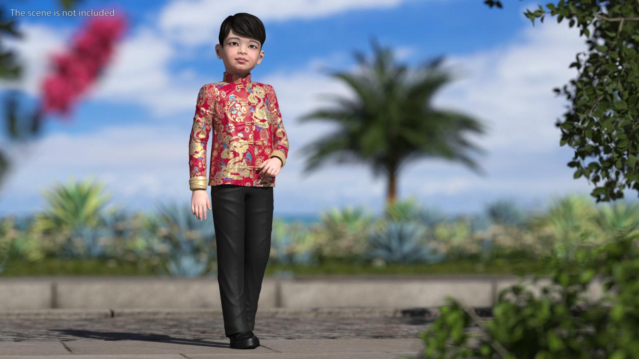 Rigged Asian Child Boys Collection 3D model