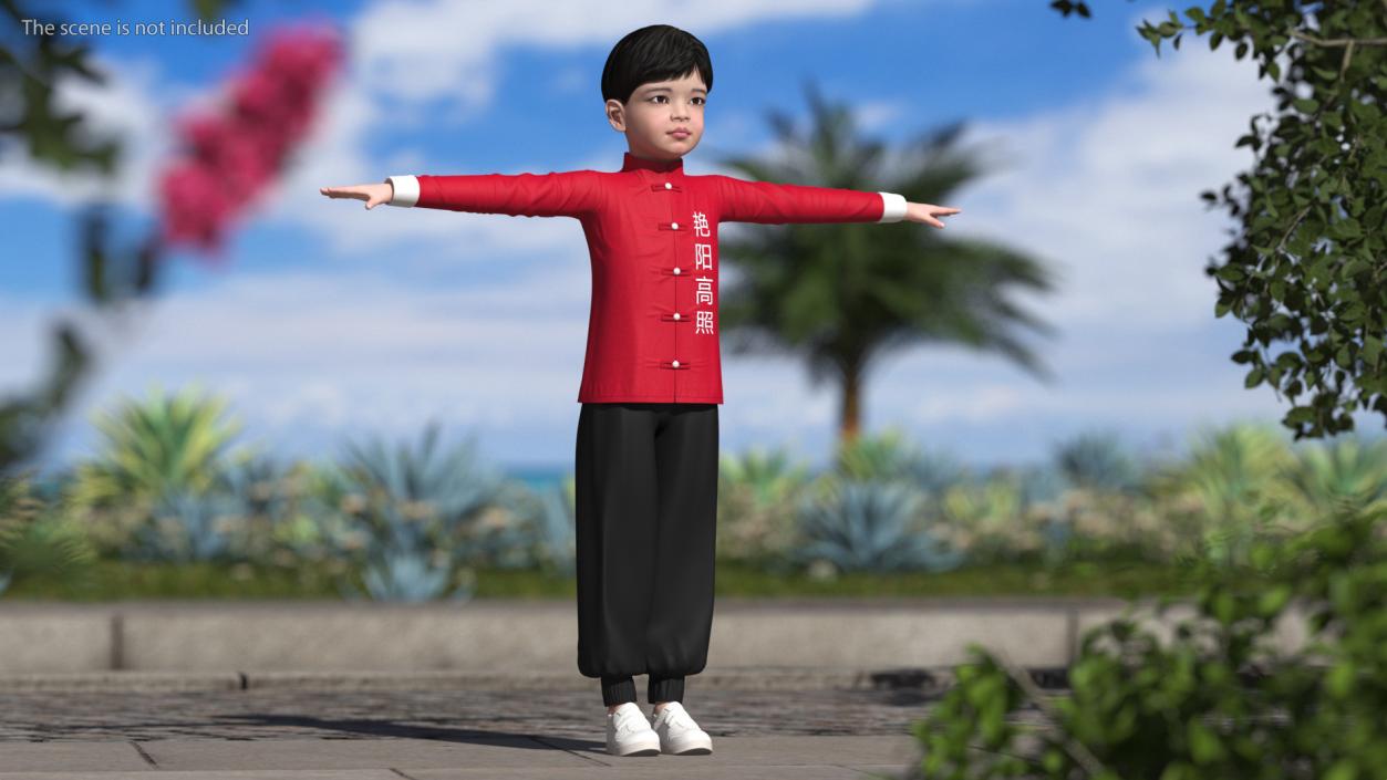 Rigged Asian Child Boys Collection 3D model