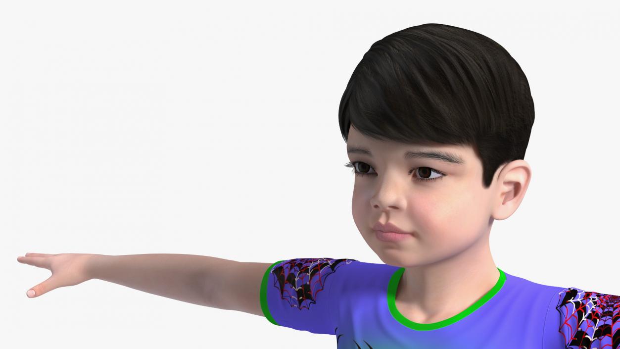 Rigged Asian Child Boys Collection 3D model