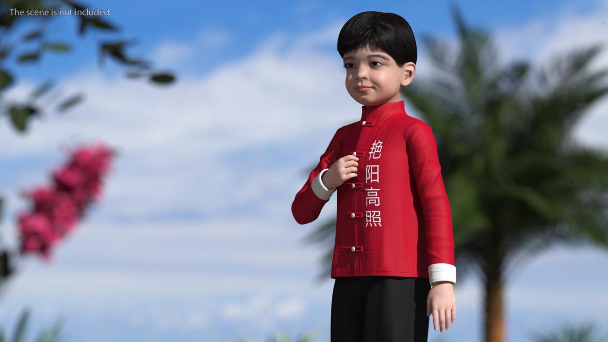 Rigged Asian Child Boys Collection 3D model