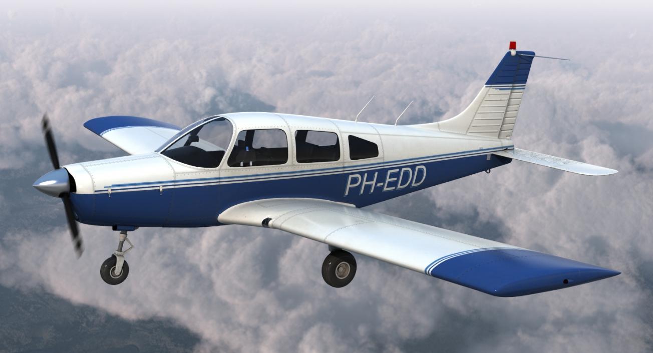 Light Aircraft Piper PA 28-161 Cherokee 3D model