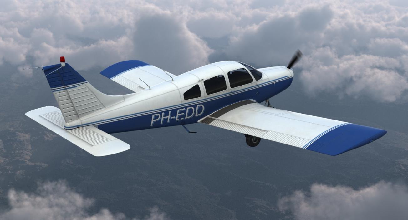 Light Aircraft Piper PA 28-161 Cherokee 3D model