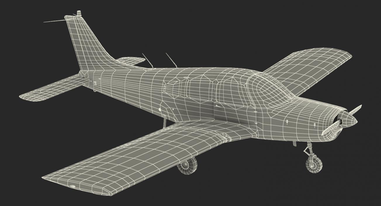 Light Aircraft Piper PA 28-161 Cherokee 3D model