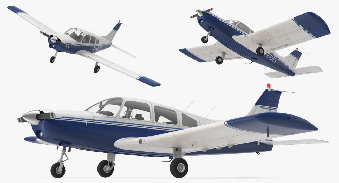 Light Aircraft Piper PA 28-161 Cherokee 3D model