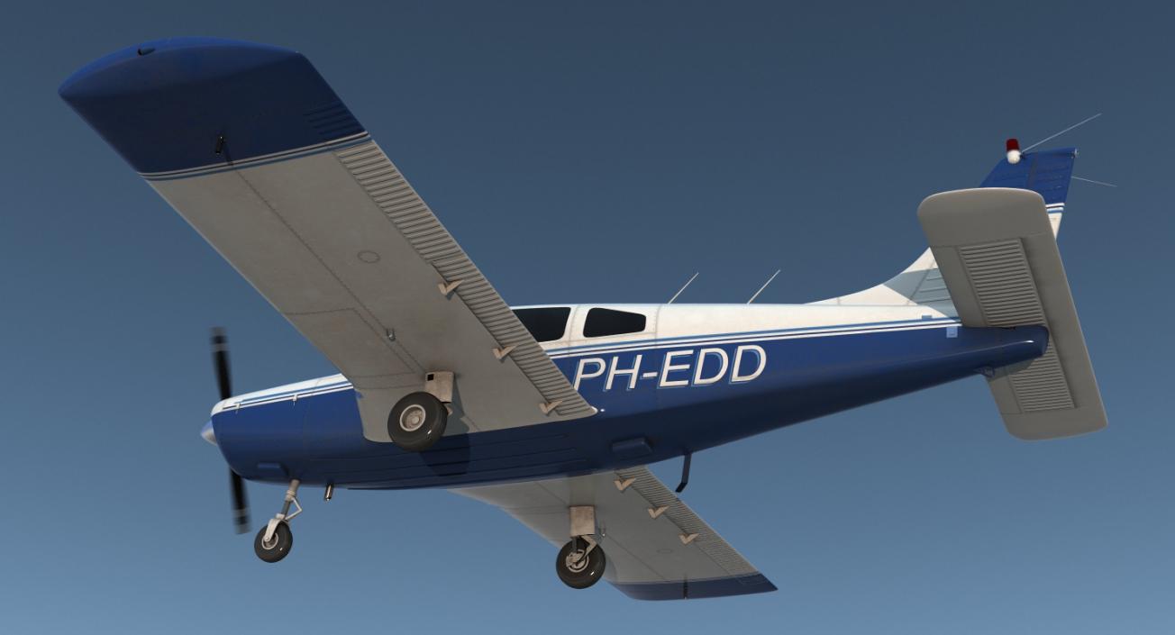 Light Aircraft Piper PA 28-161 Cherokee 3D model