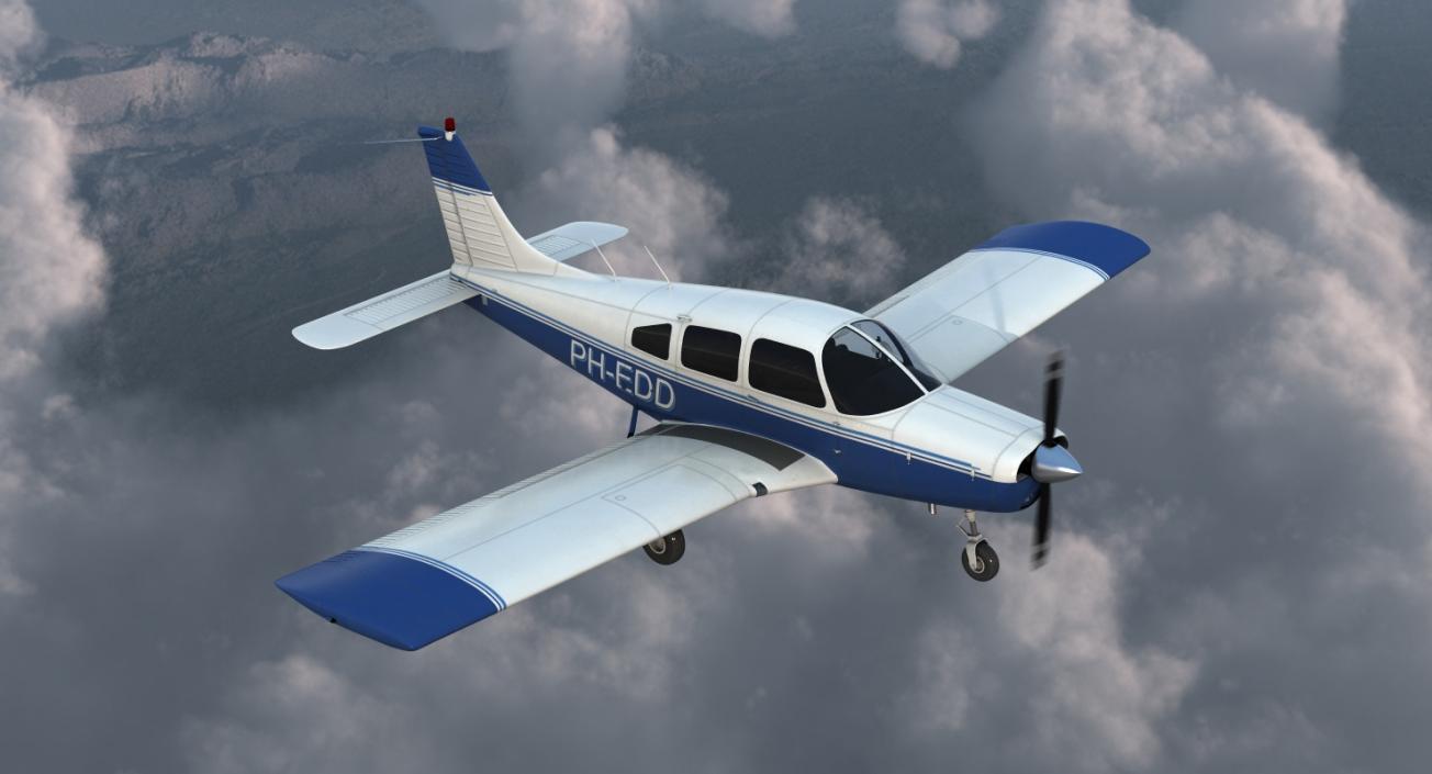 Light Aircraft Piper PA 28-161 Cherokee 3D model