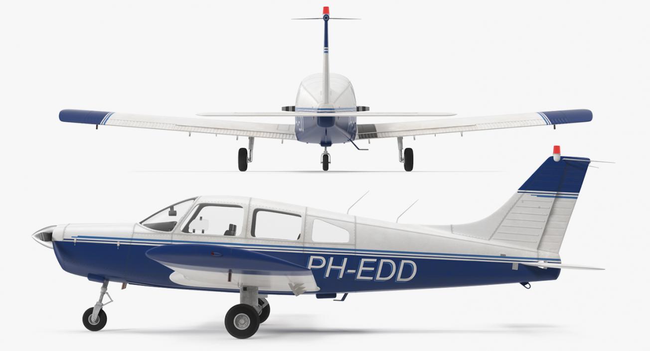 Light Aircraft Piper PA 28-161 Cherokee 3D model