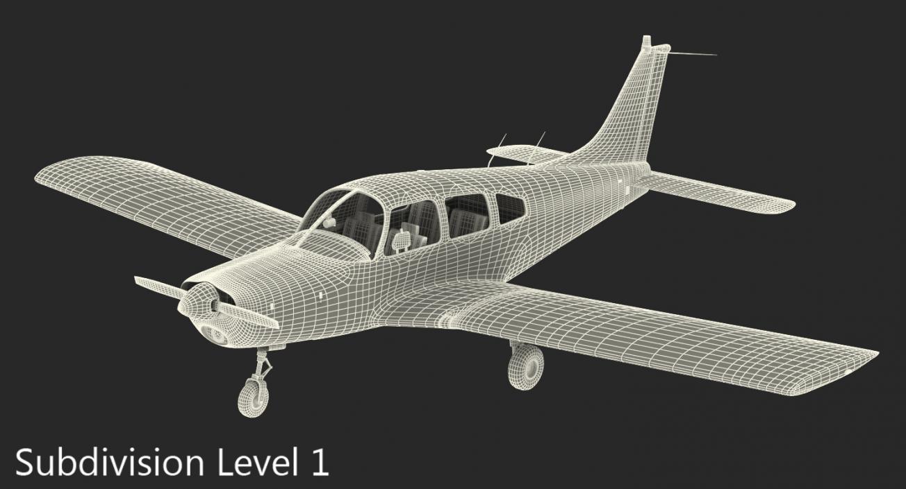 Light Aircraft Piper PA 28-161 Cherokee 3D model