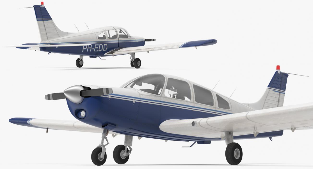 Light Aircraft Piper PA 28-161 Cherokee 3D model