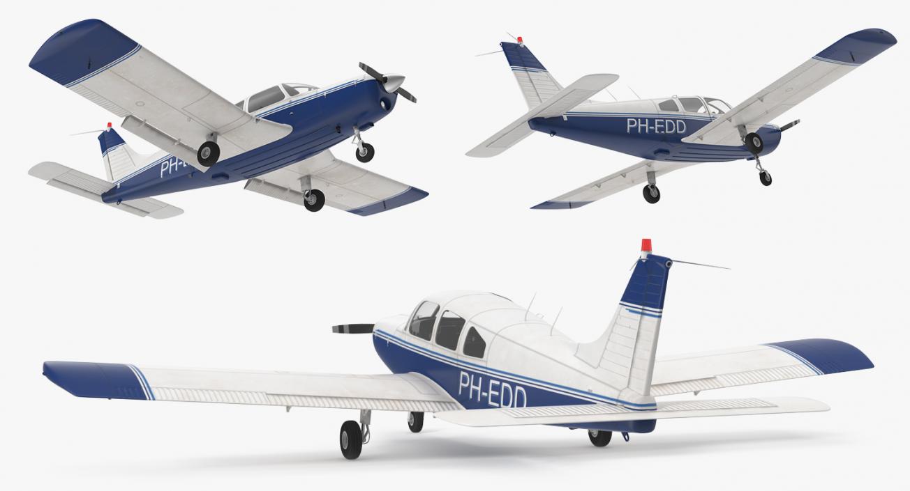 Light Aircraft Piper PA 28-161 Cherokee 3D model