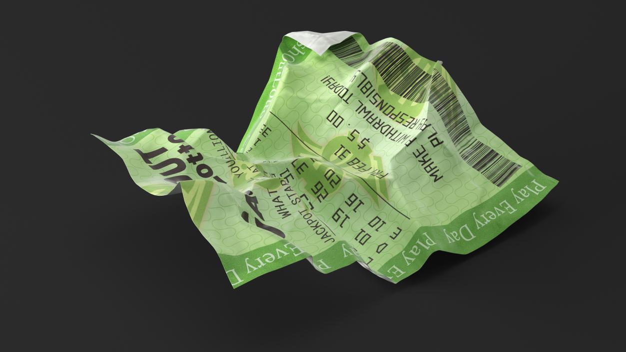 3D model Crumpled Lottery Tickets Collection