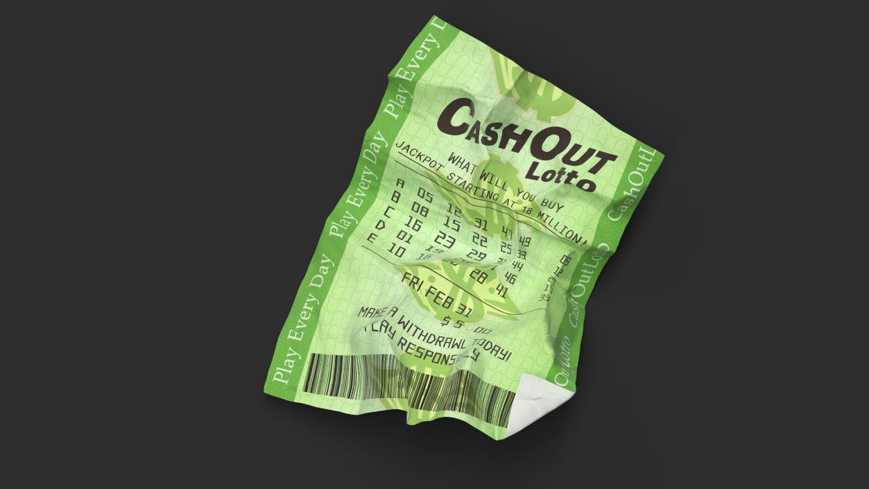 3D model Crumpled Lottery Tickets Collection