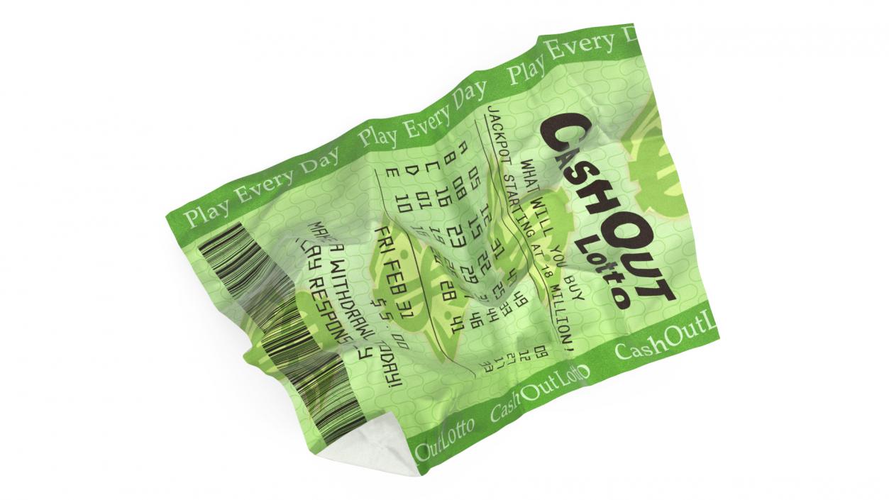 3D model Crumpled Lottery Tickets Collection