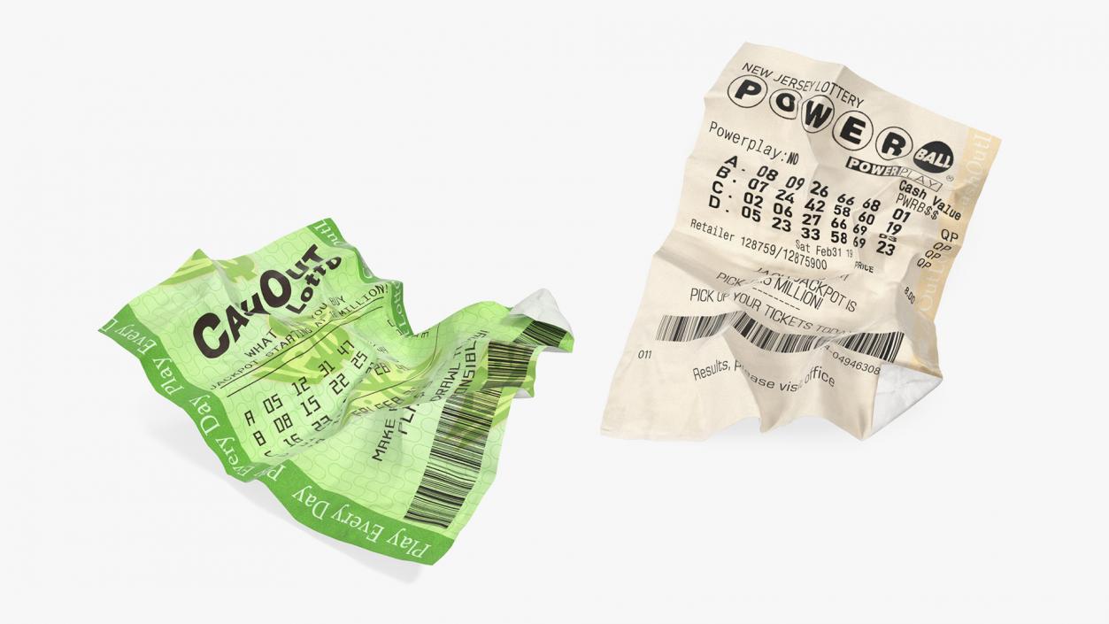 3D model Crumpled Lottery Tickets Collection