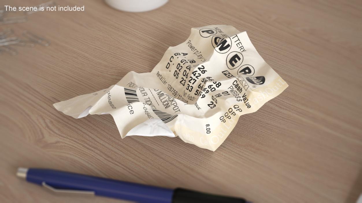 3D model Crumpled Lottery Tickets Collection