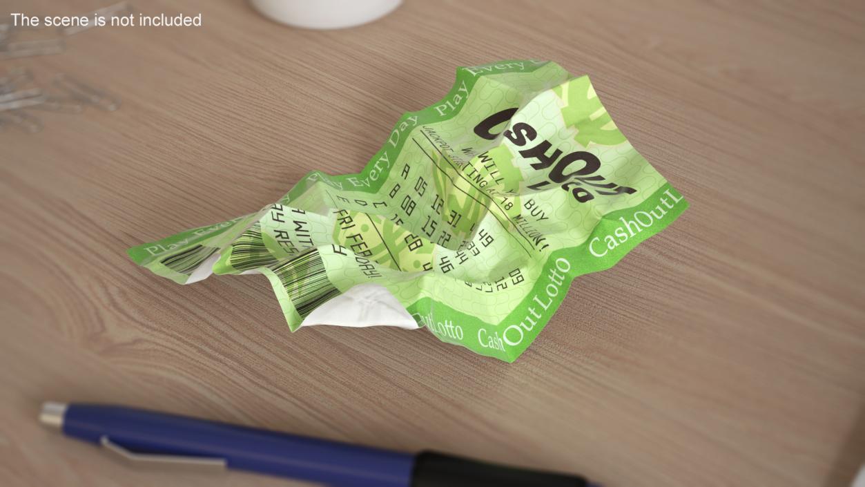 3D model Crumpled Lottery Tickets Collection