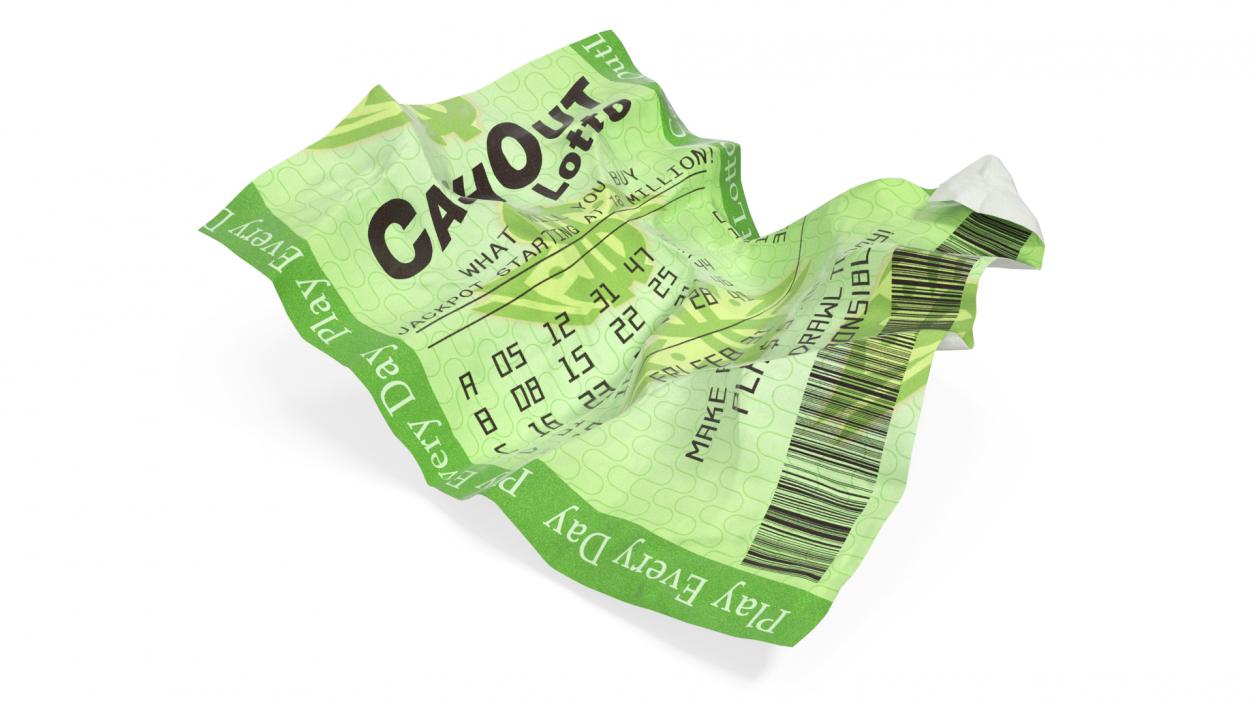 3D model Crumpled Lottery Tickets Collection