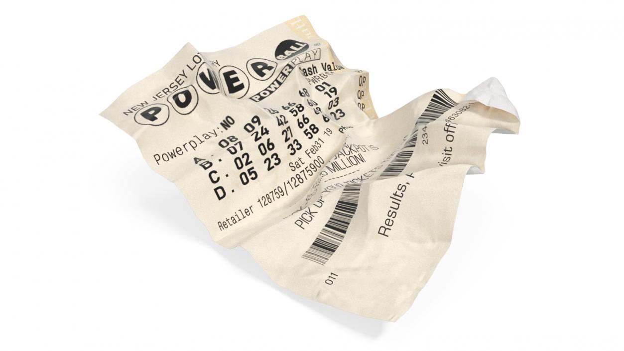 3D model Crumpled Lottery Tickets Collection