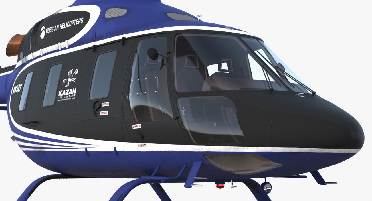 3D Light Helicopter Kazan Ansat model