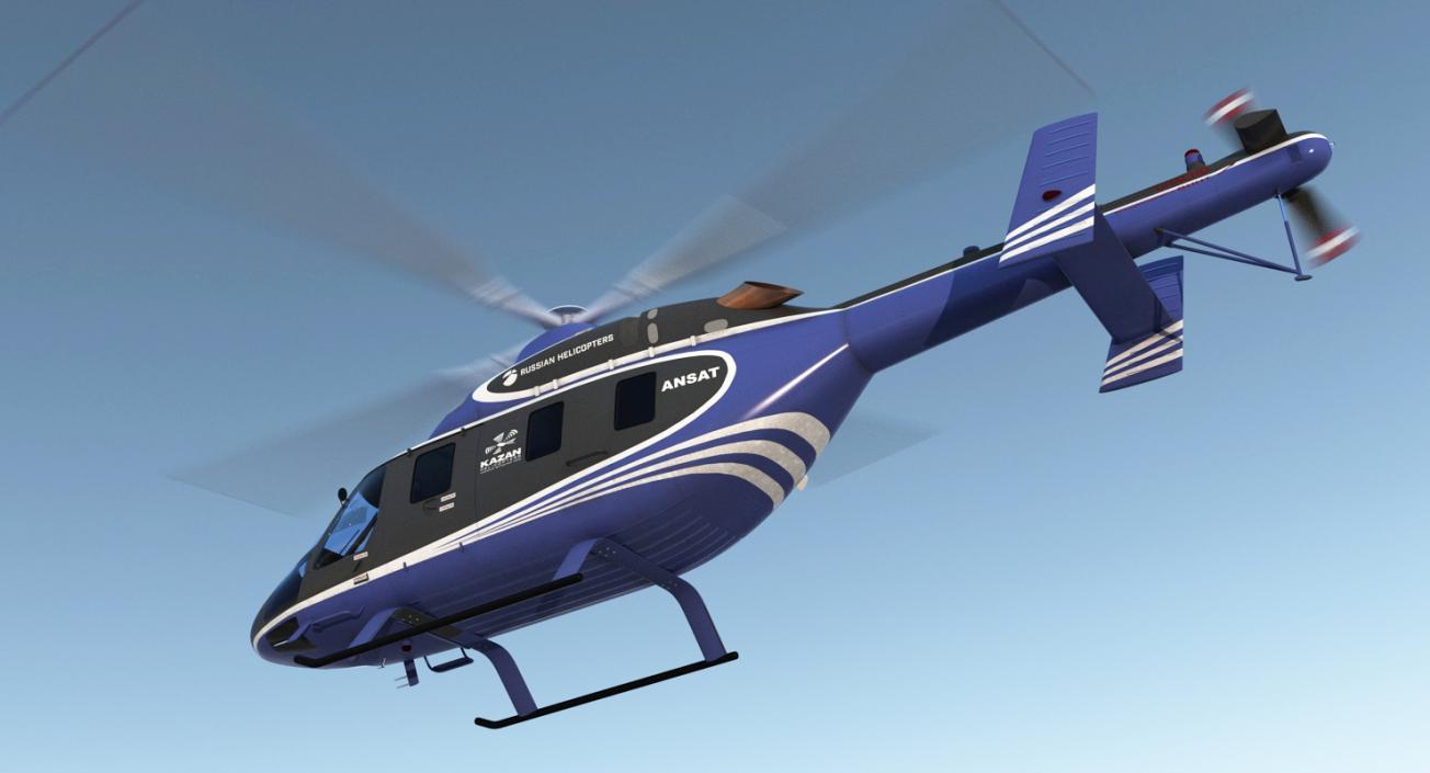 3D Light Helicopter Kazan Ansat model