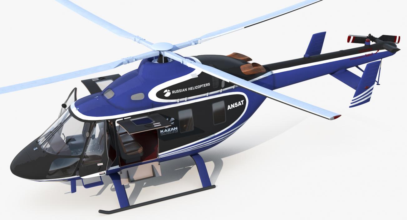 3D Light Helicopter Kazan Ansat model