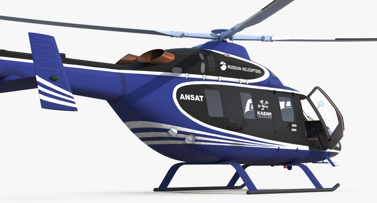 3D Light Helicopter Kazan Ansat model