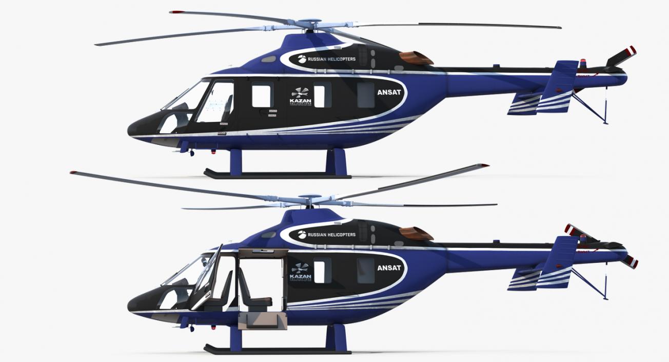 3D Light Helicopter Kazan Ansat model