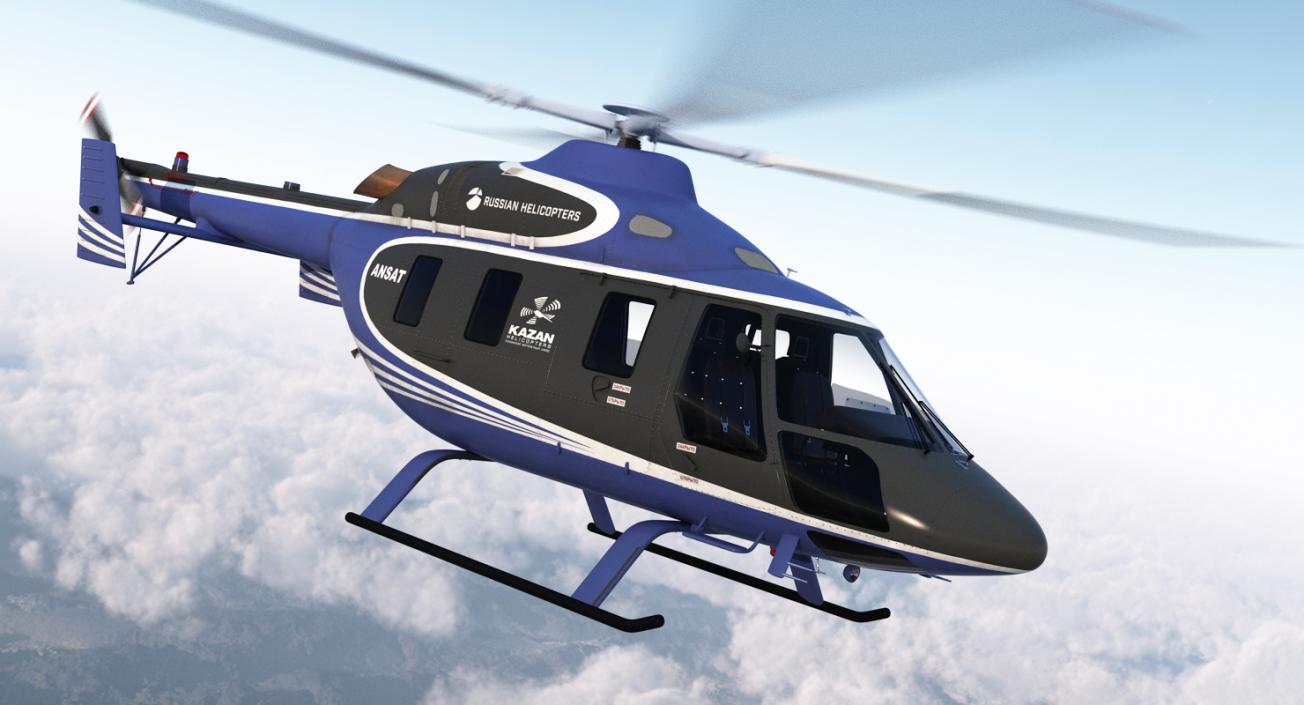 3D Light Helicopter Kazan Ansat model