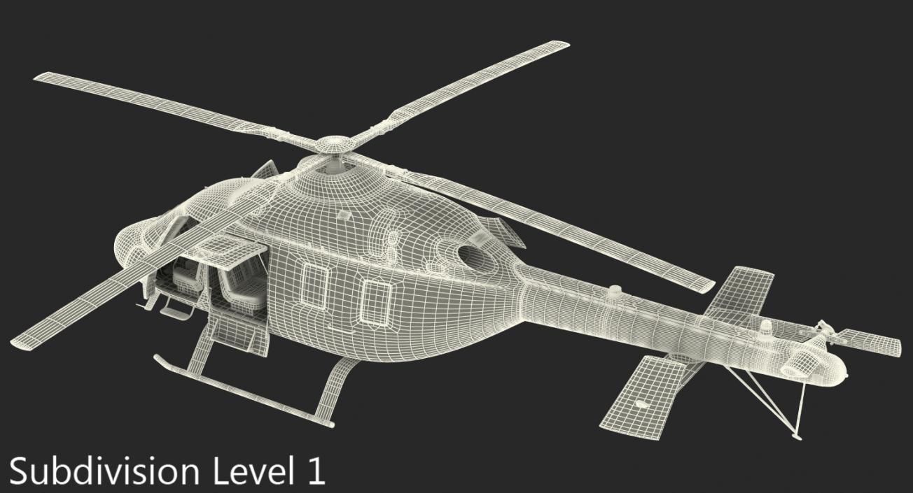 3D Light Helicopter Kazan Ansat model