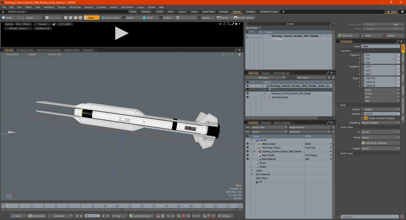 3D Steering Control Section SM6 Missile