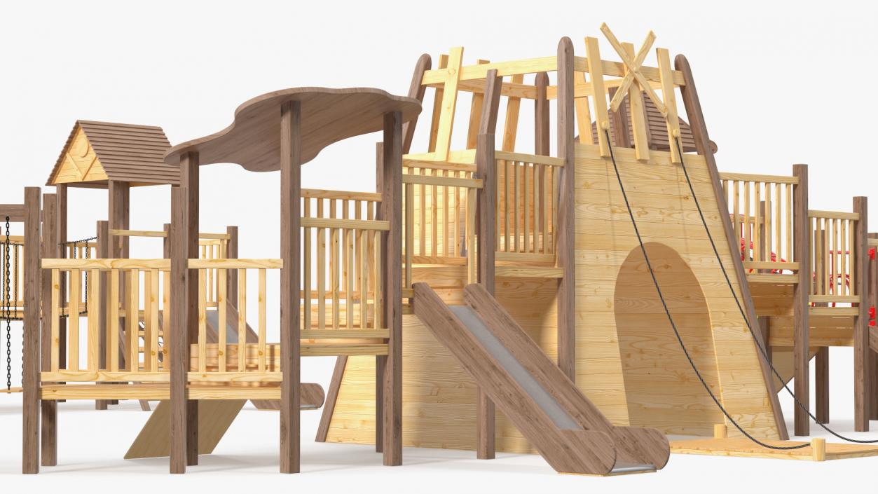 Wooden Playground Structure 3D