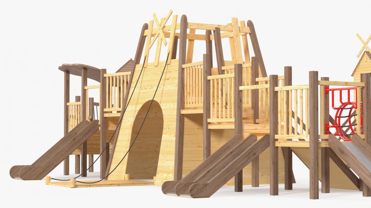 Wooden Playground Structure 3D