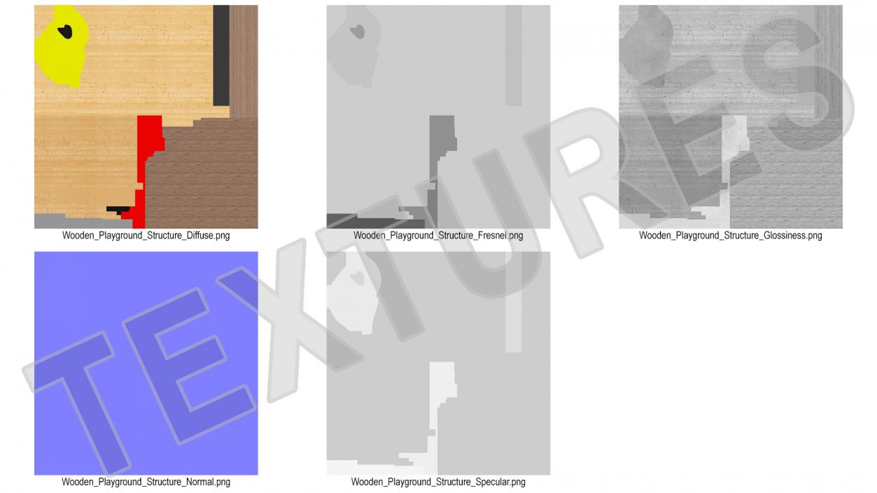 Wooden Playground Structure 3D