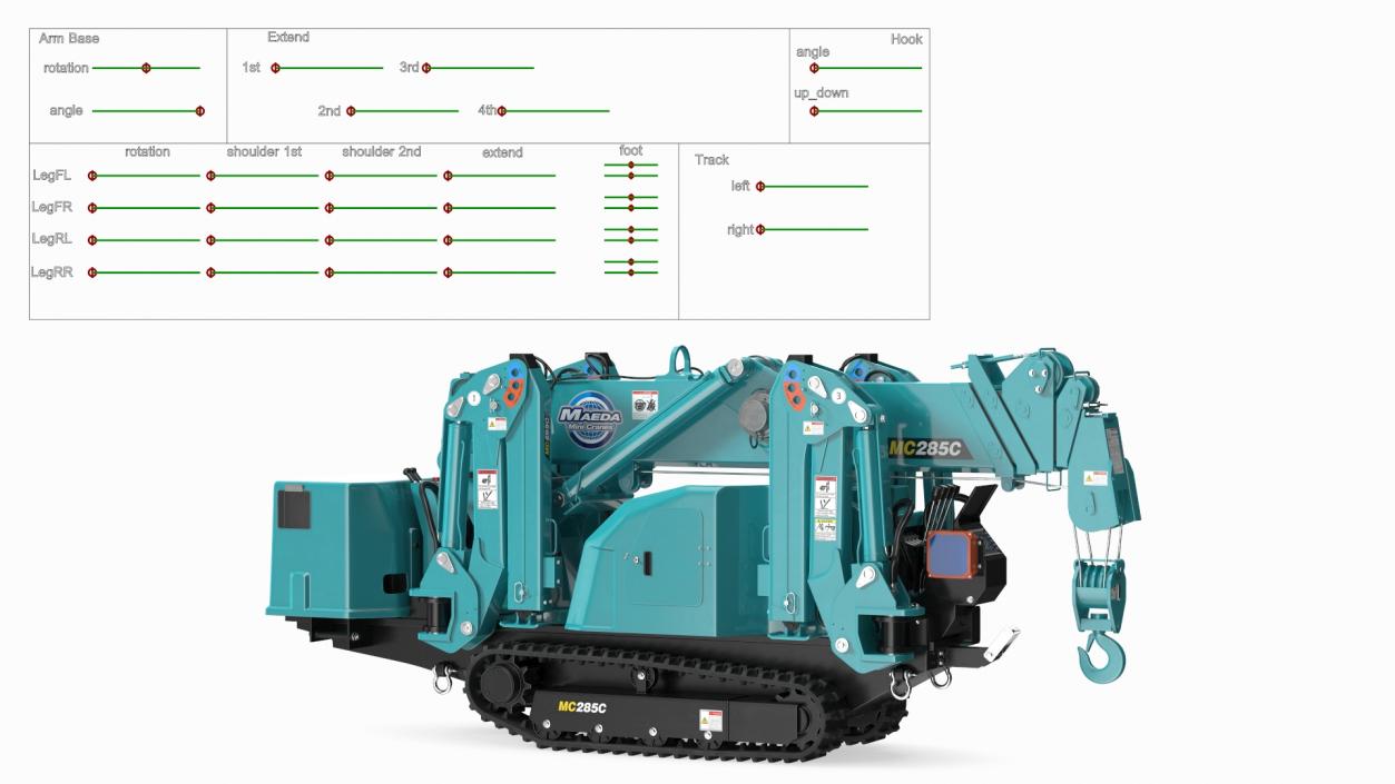 Maeda MC285C 3 Spider Mini Crane Rigged 3D model