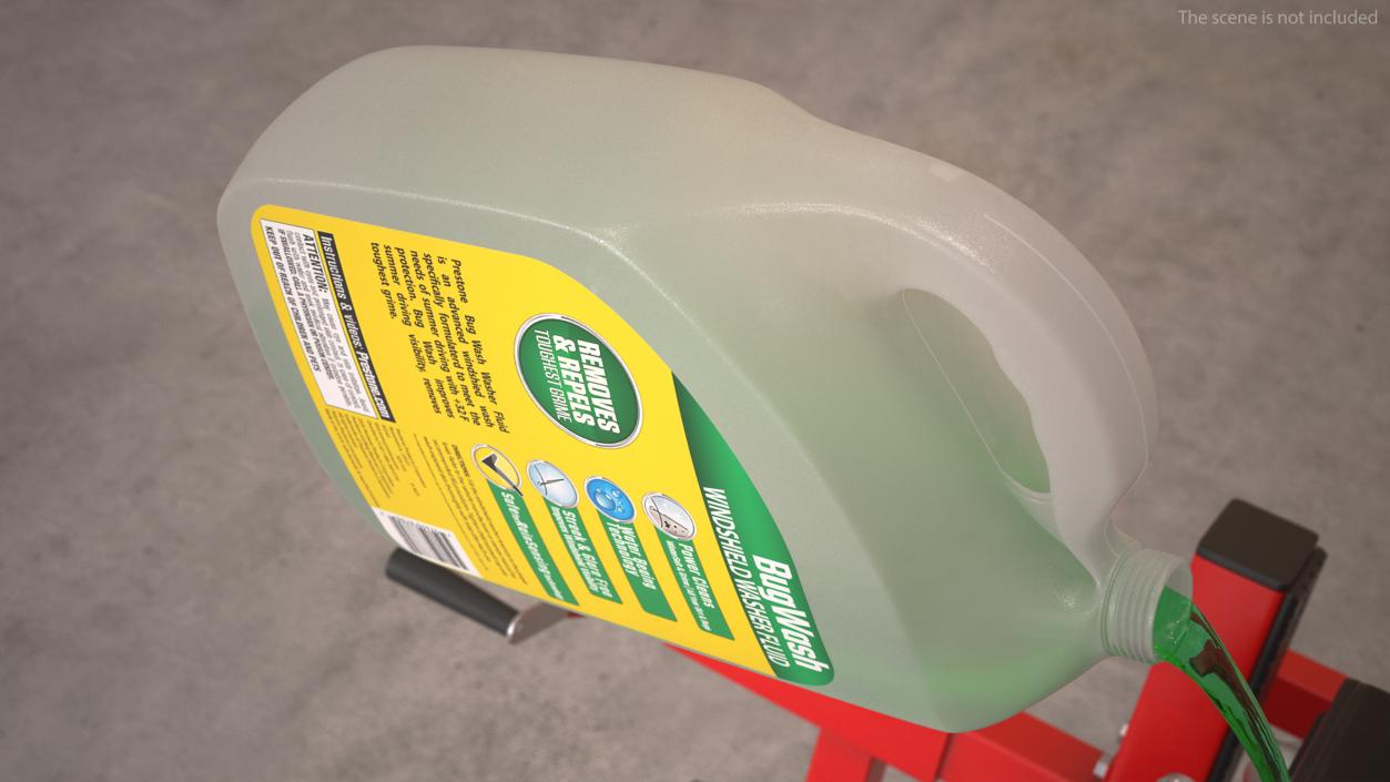 Green Windshield Washer Prestone with Pouring Liquid 3D