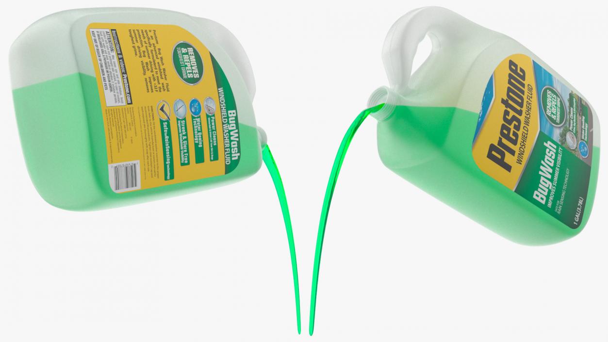 Green Windshield Washer Prestone with Pouring Liquid 3D