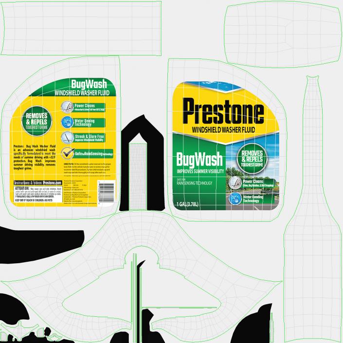 Green Windshield Washer Prestone with Pouring Liquid 3D